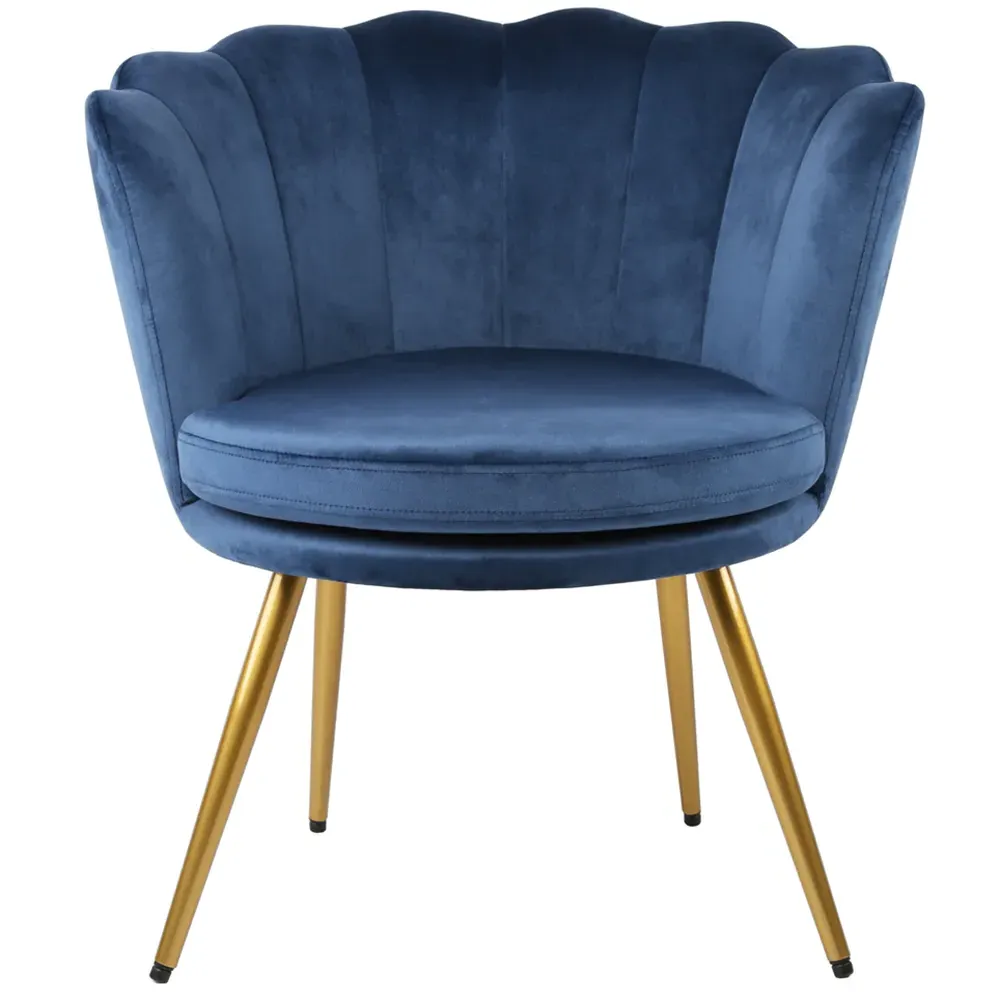 Flora Petal Back Accent Tub Chair - Navy, Velvet