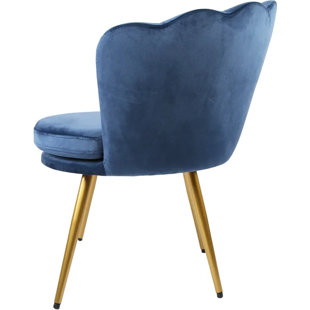 Flora Petal Back Accent Tub Chair - Navy, Velvet