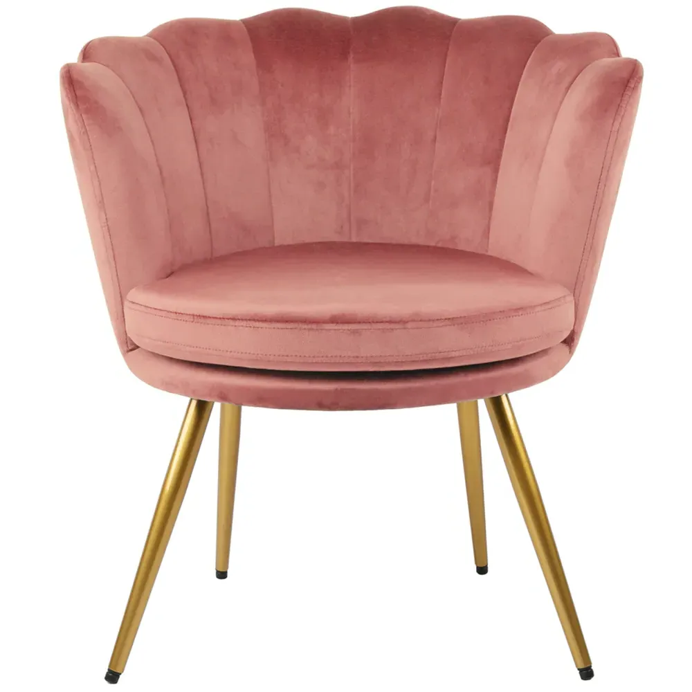 Flora Petal Back Accent Tub Chair - Pink, Velvet