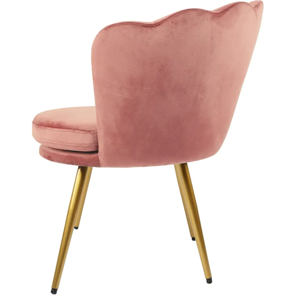 Flora Petal Back Accent Tub Chair - Pink, Velvet