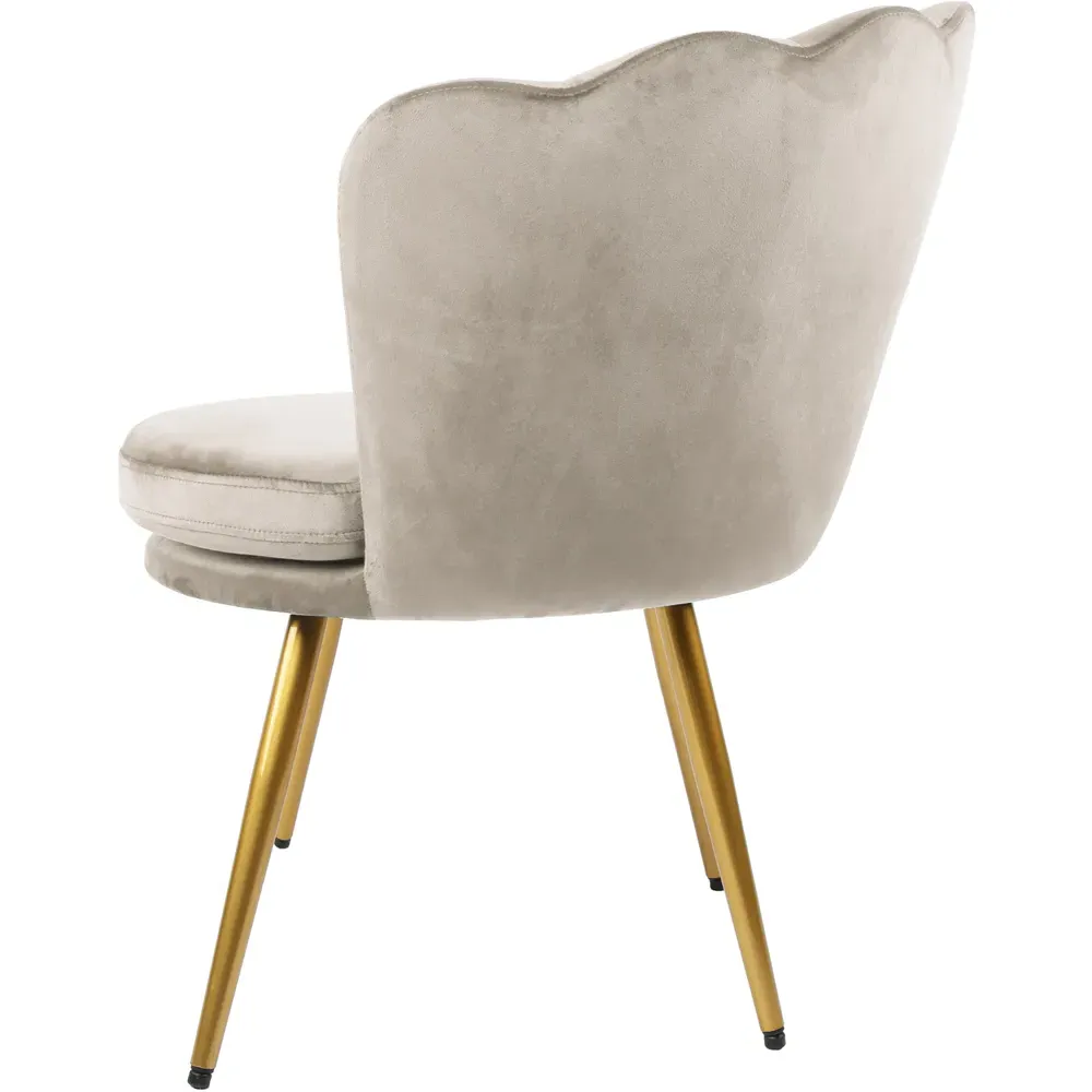 Flora Petal Back Accent Tub Chair - Taupe, Velvet