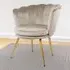 Flora Petal Back Accent Tub Chair - Taupe, Velvet