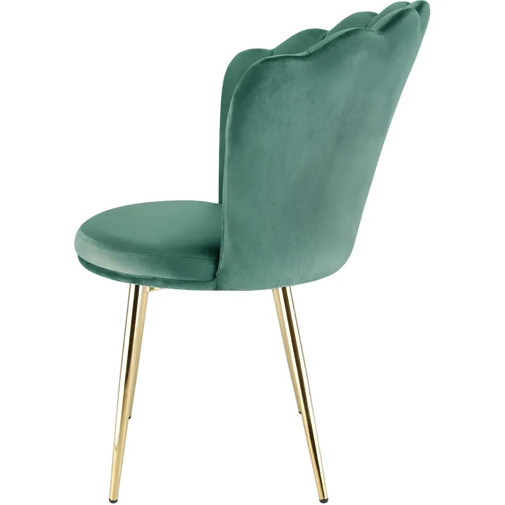 Freya Petal Back Accent Chair - Green, Velvet
