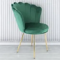 Freya Petal Back Accent Chair - Green, Velvet