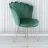 Freya Petal Back Accent Chair - Green, Velvet