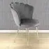 Freya Petal Back Accent Chair - Grey, Velvet