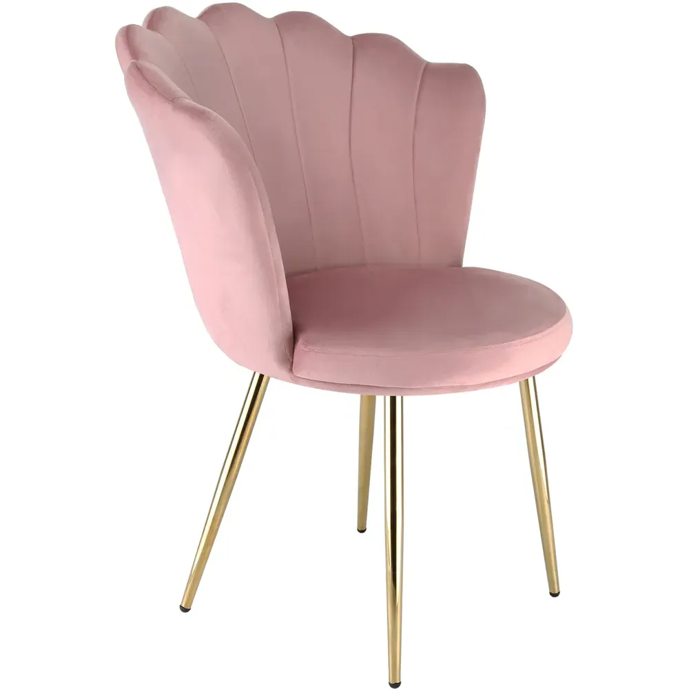 Freya Petal Back Accent Chair - Pink, Velvet