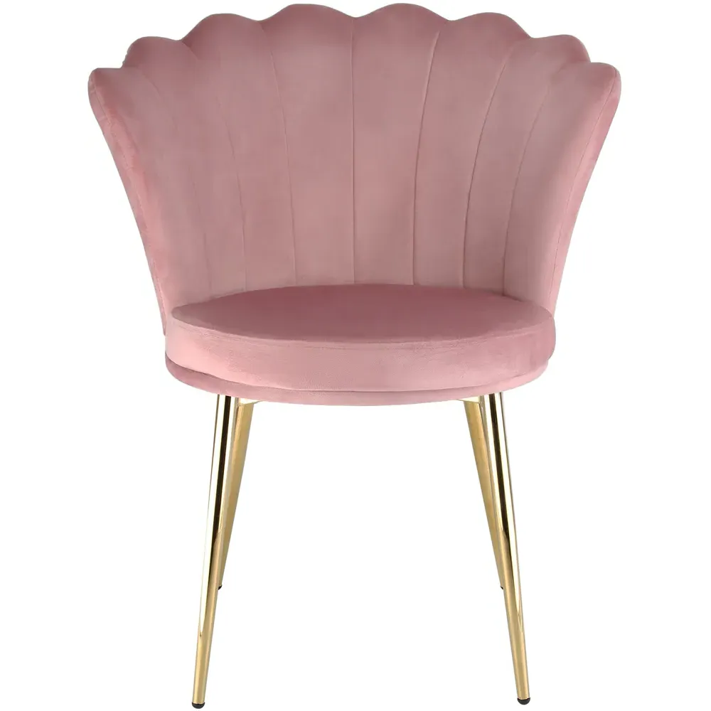 Freya Petal Back Accent Chair - Pink, Velvet