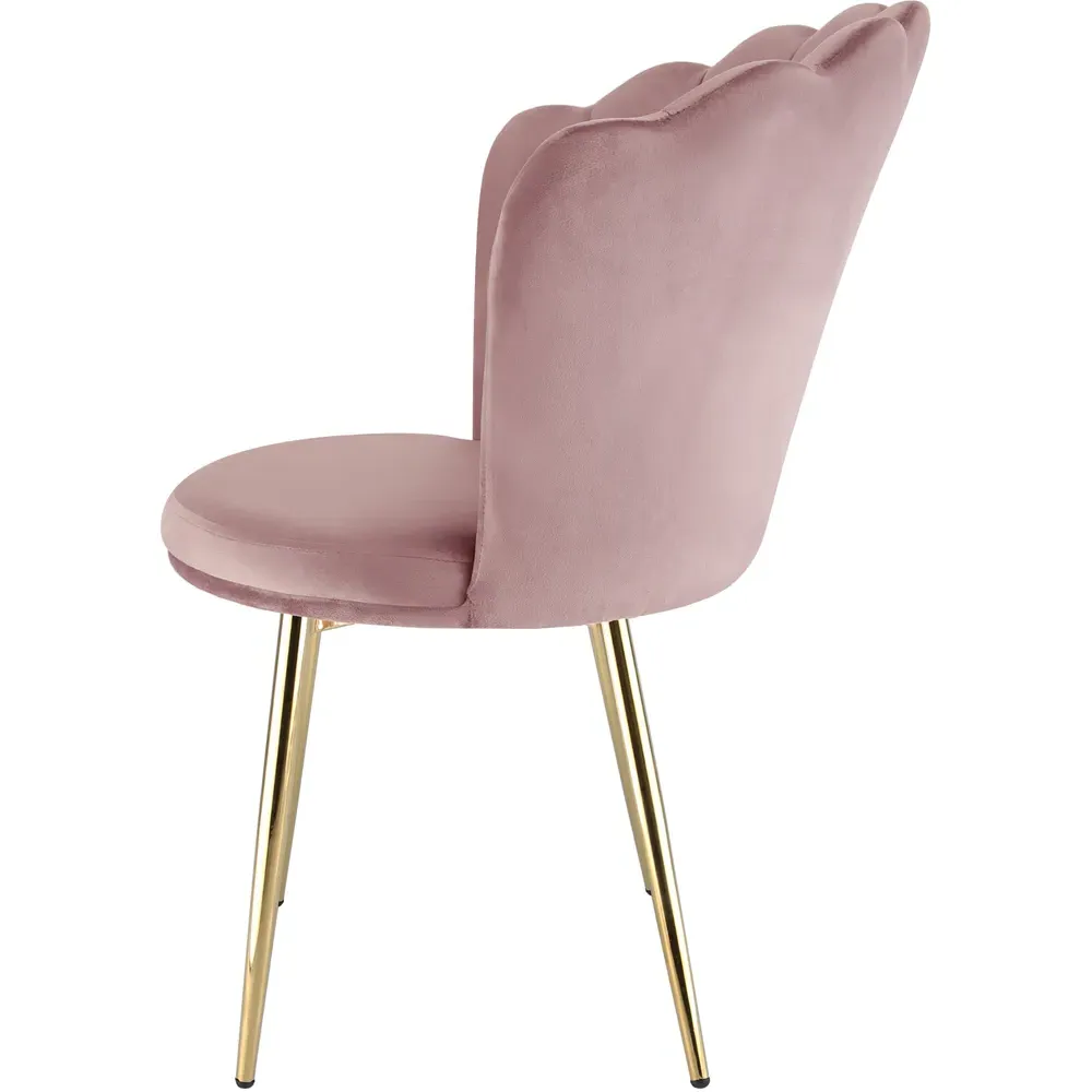 Freya Petal Back Accent Chair - Pink, Velvet