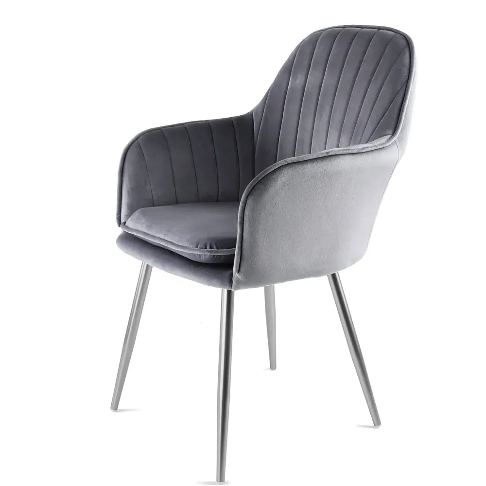 Muse Accent Chair - Grey, Velvet