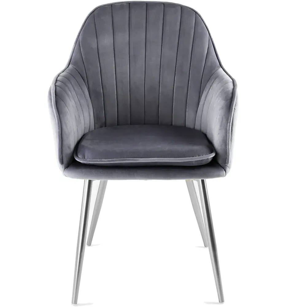 Muse Accent Chair - Grey, Velvet