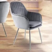 Muse Accent Chair - Grey, Velvet