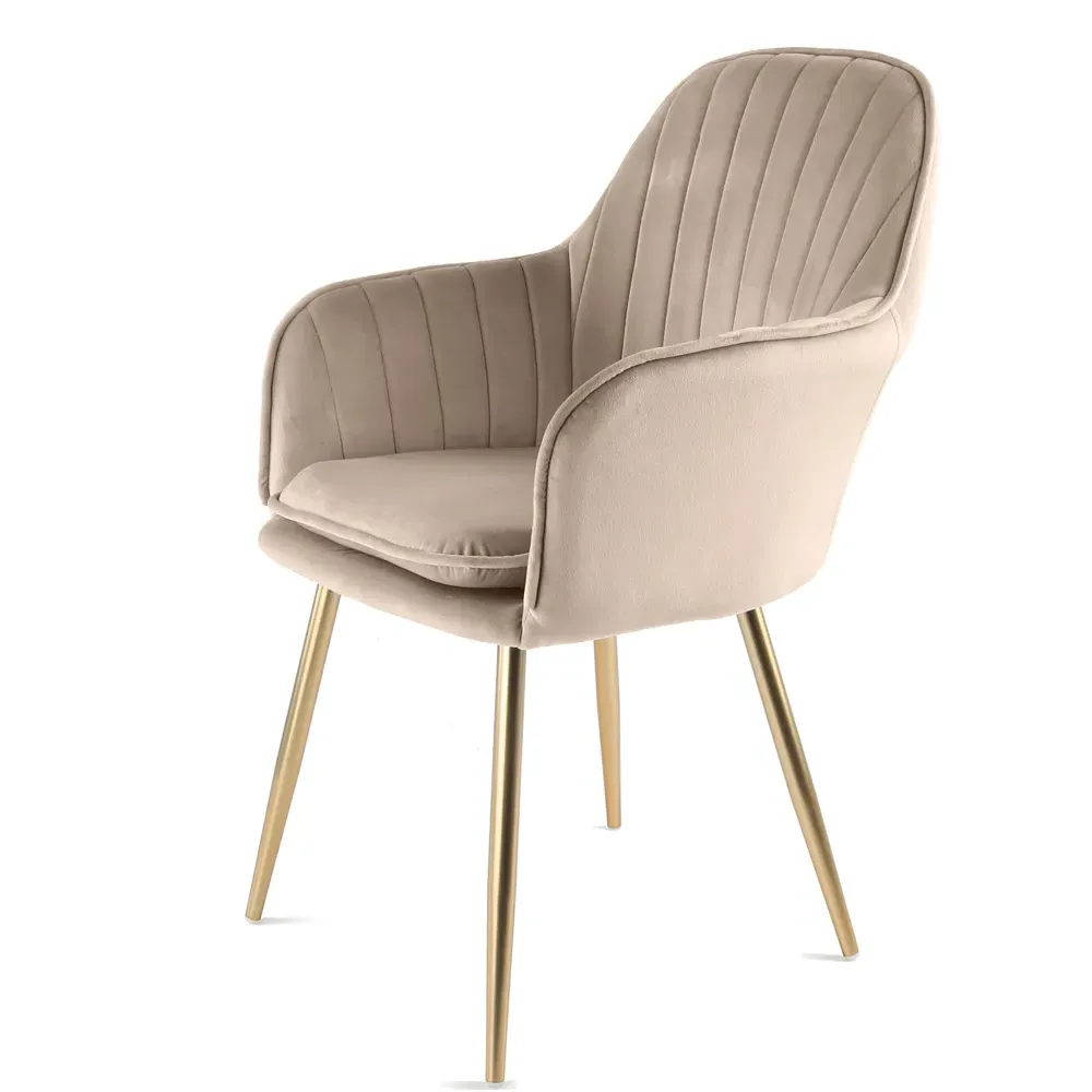 Muse Accent Chair - Taupe, Velvet
