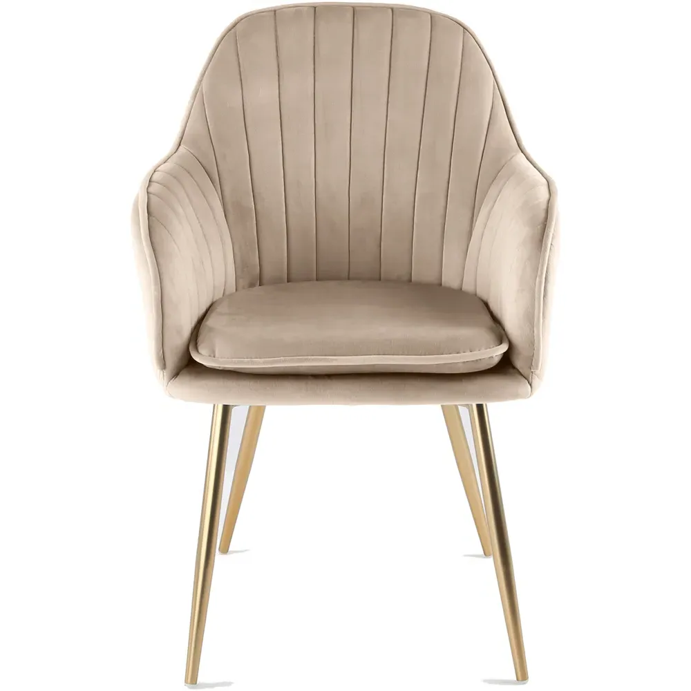 Muse Accent Chair - Taupe, Velvet