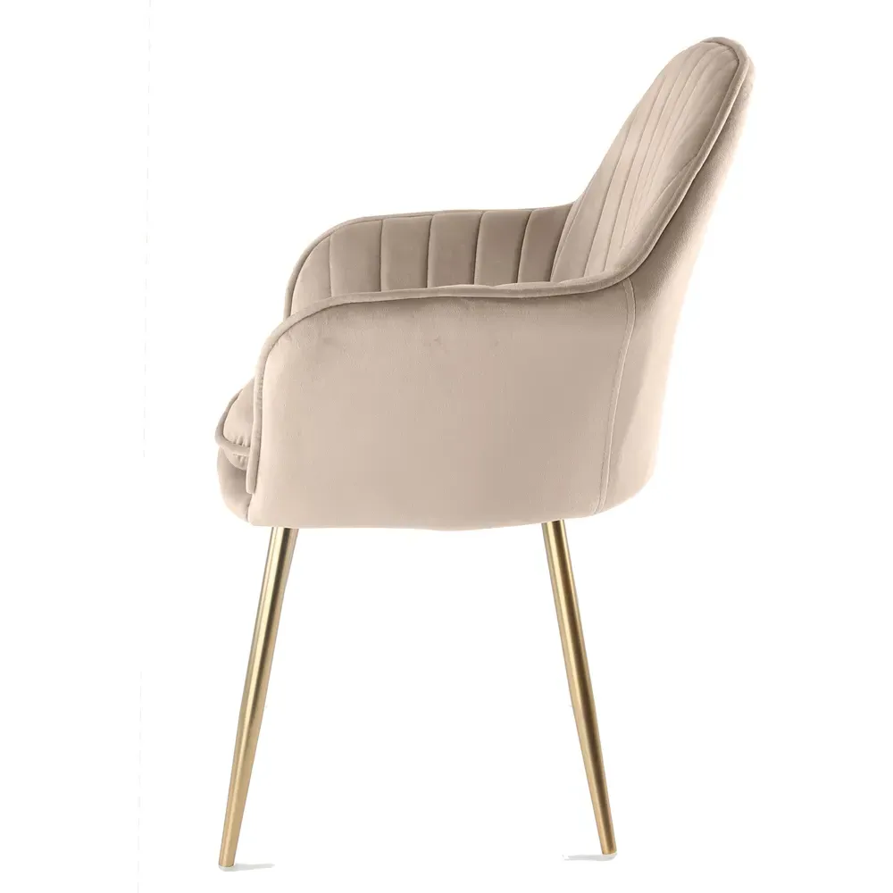 Muse Accent Chair - Taupe, Velvet