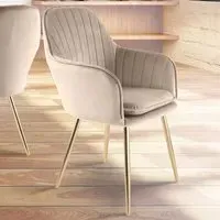 Muse Accent Chair - Taupe, Velvet