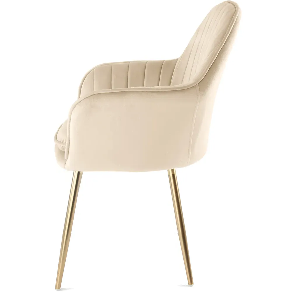 Muse Accent Chairs - Champagne, Velvet
