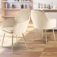 Muse Accent Chairs - Champagne, Velvet