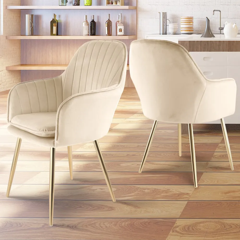 Muse Accent Chairs - Champagne, Velvet image