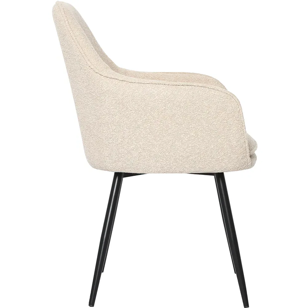 Muse Accent Chairs - Cream, Boucle