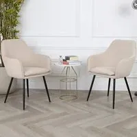 Muse Accent Chairs - Cream, Boucle