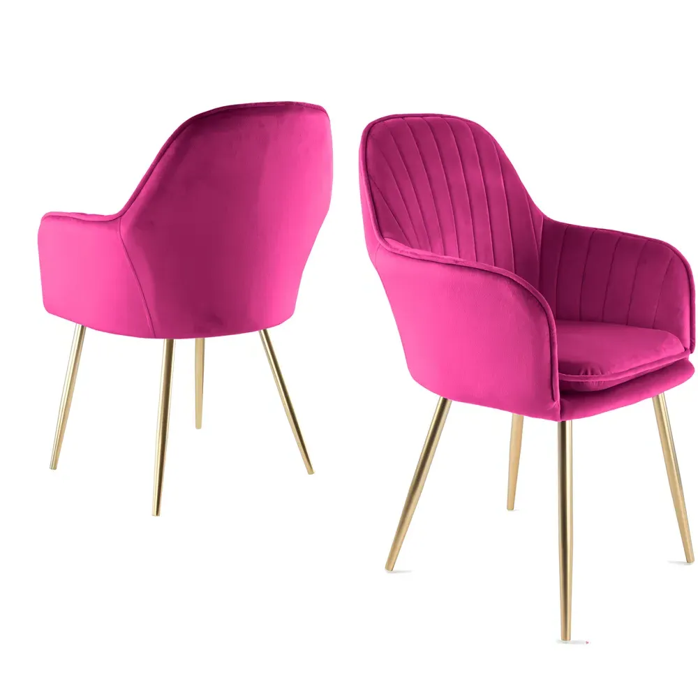 Muse Accent Chairs - Fuchsia, Velvet