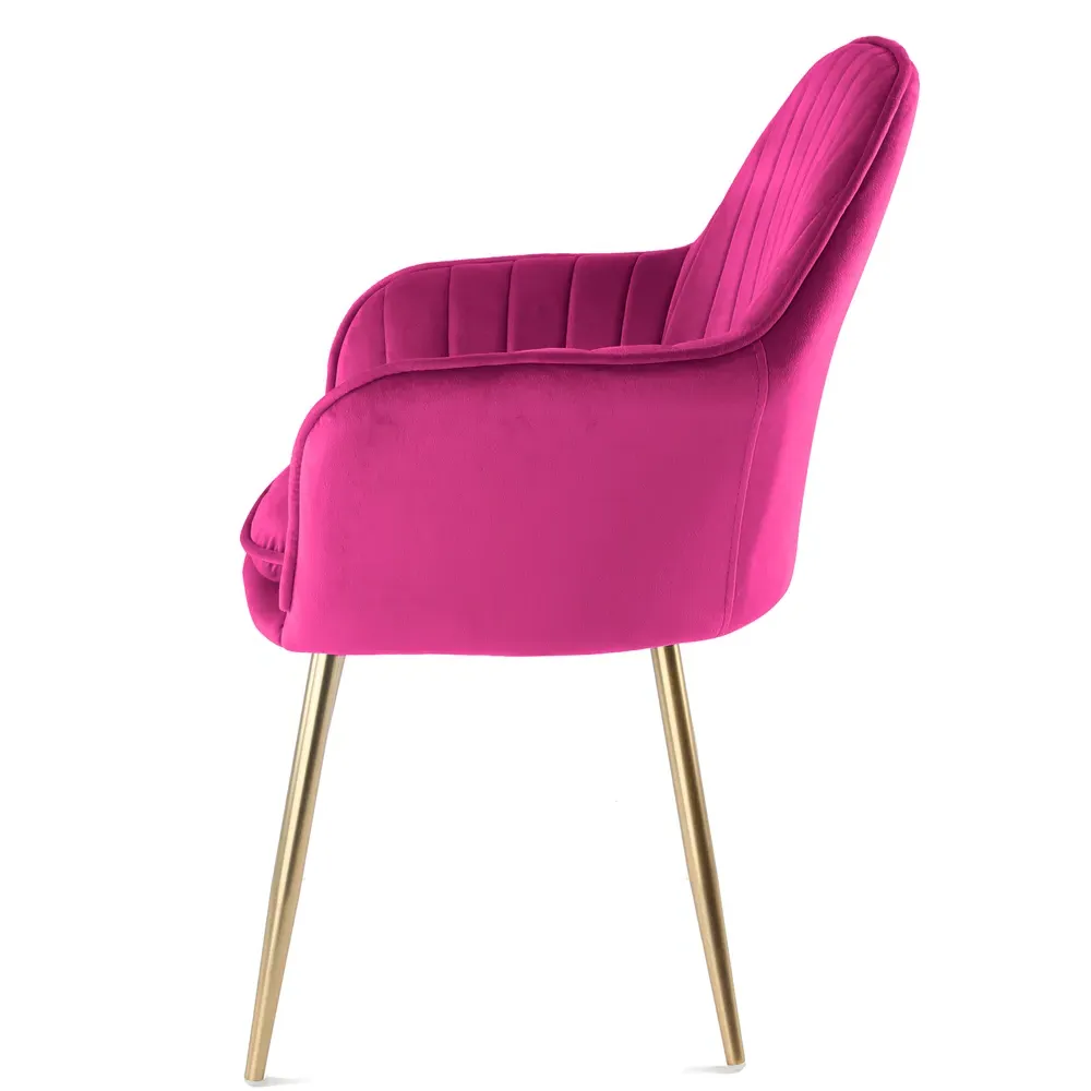 Muse Accent Chairs - Fuchsia, Velvet