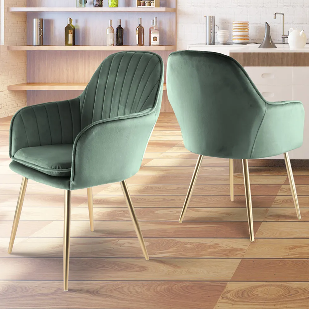 Muse Accent Chairs - Green, Velvet