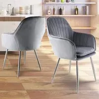 Muse Accent Chairs - Grey, Velvet
