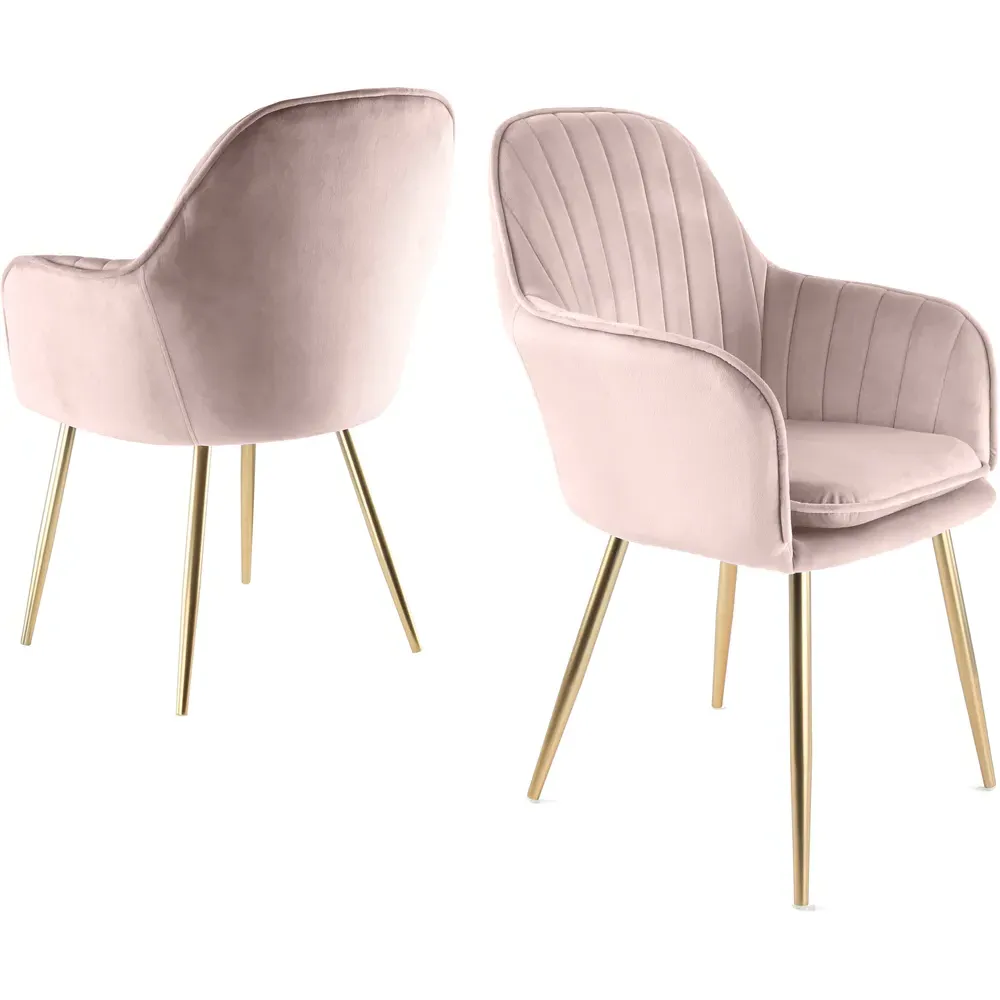 Muse Accent Chairs - Pink, Velvet