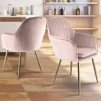 Muse Accent Chairs - Pink, Velvet