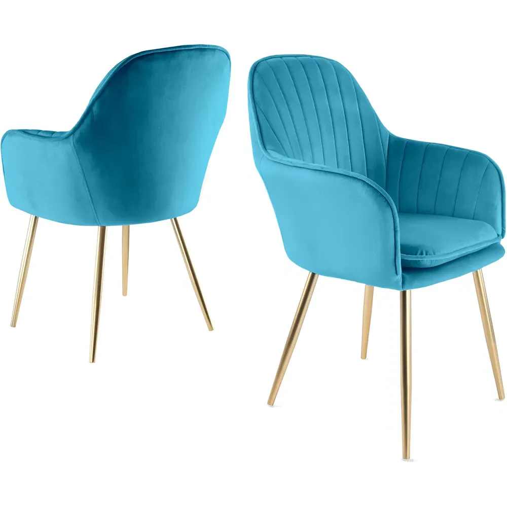Muse Accent Chairs - Teal, Velvet