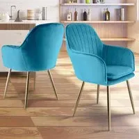 Muse Accent Chairs - Teal, Velvet