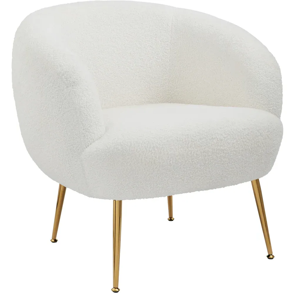 Ada Accent Chair - Cream, Boucle