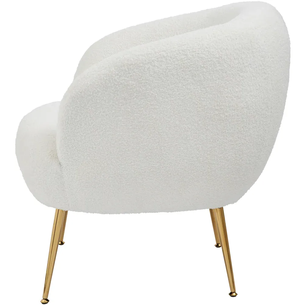 Ada Accent Chair - Cream, Boucle
