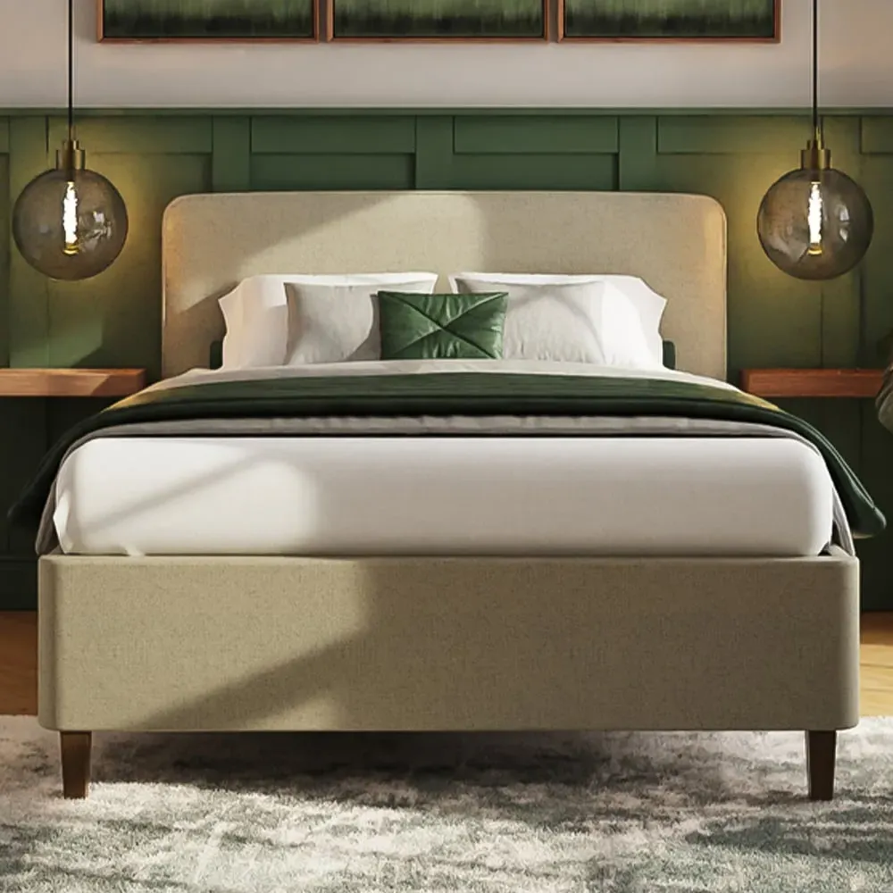 Addison Double Ottoman Bed Frame with Storage - Beige image