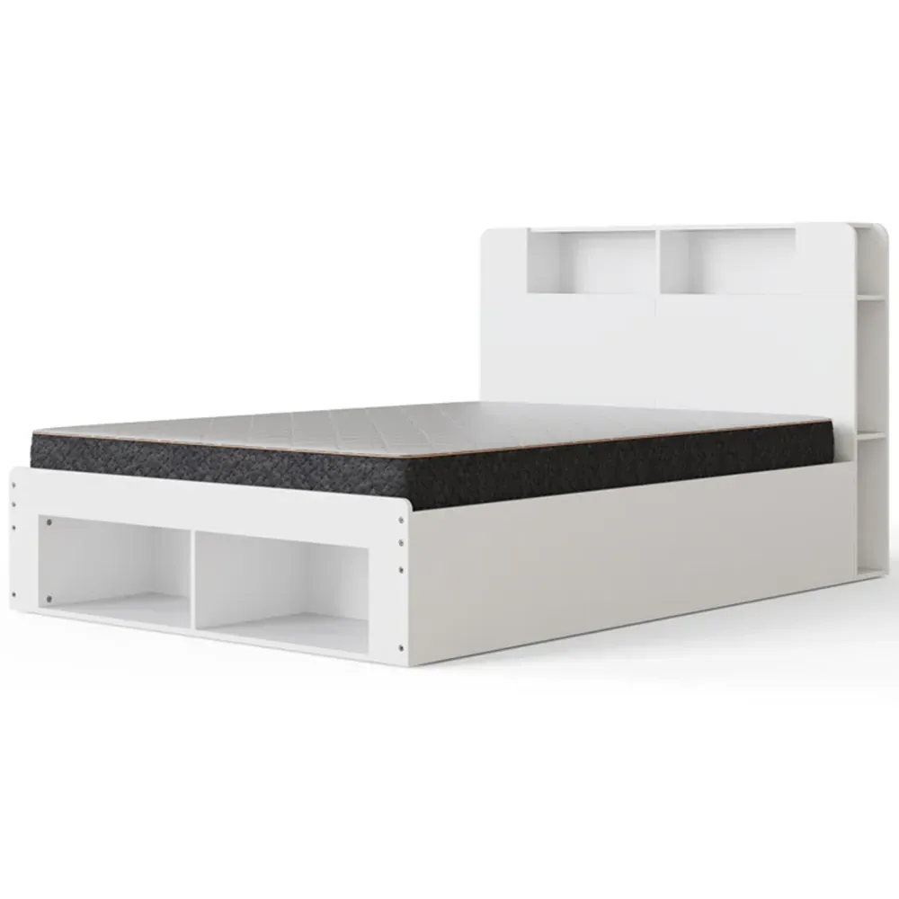 Anya Double Ottoman Bed with Storage - White