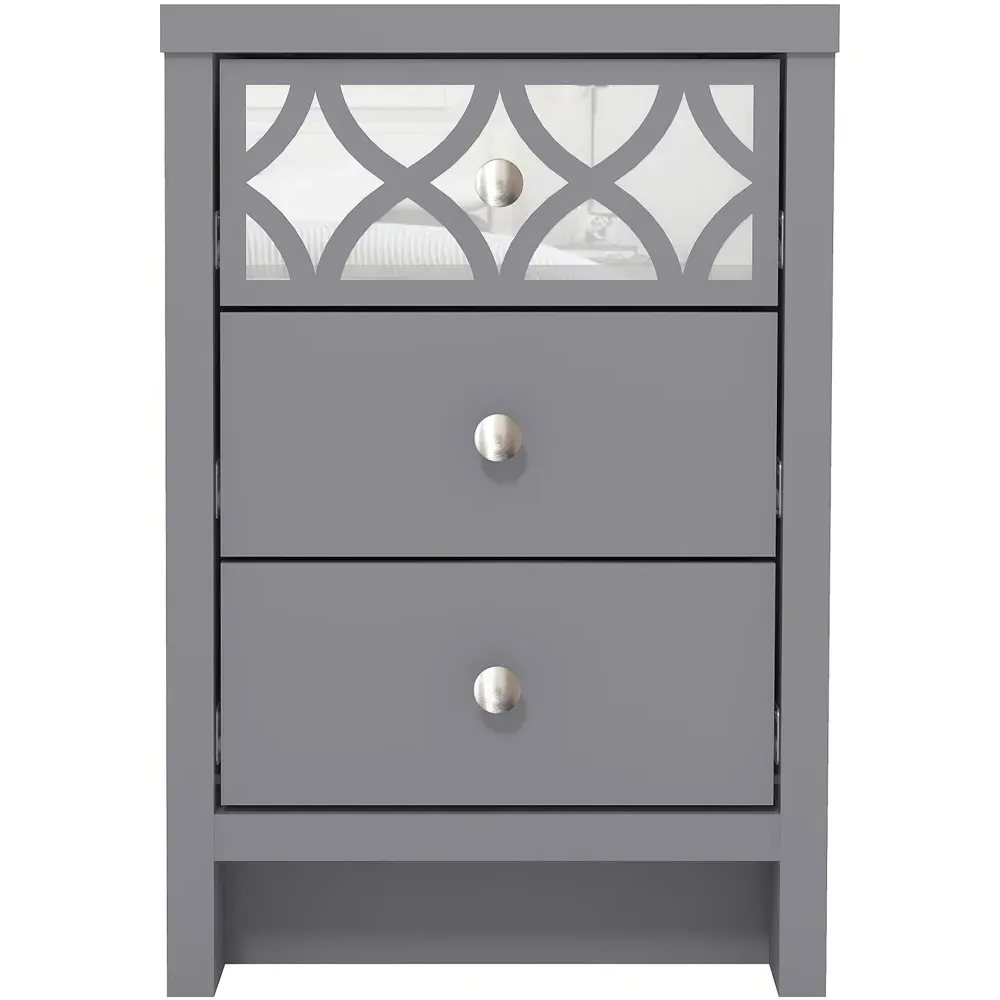 Arianna 3 Drawer Bedside Table - Grey