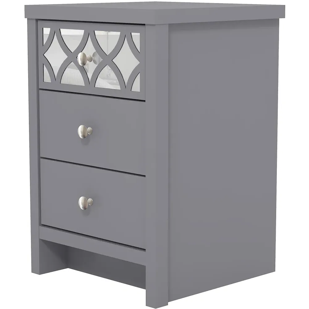 Arianna 3 Drawer Bedside Table - Grey