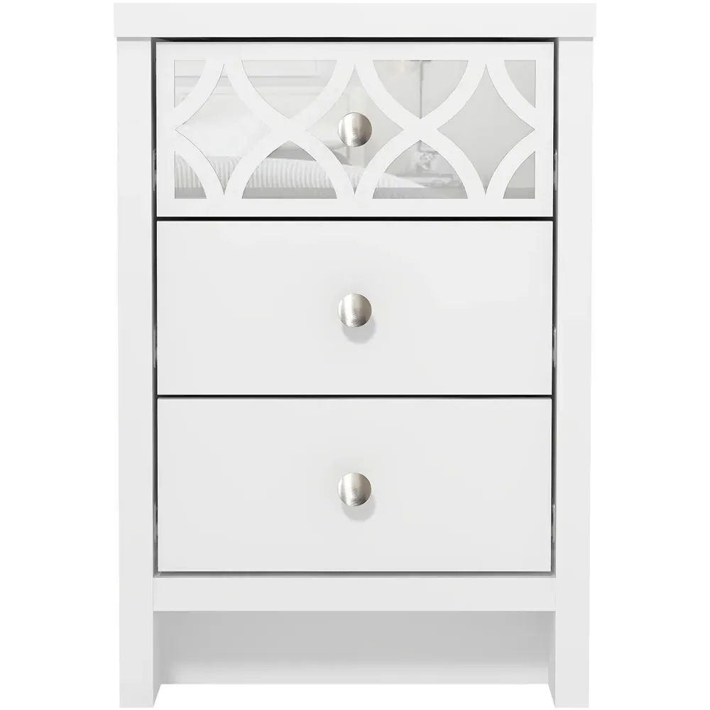 Arianna 3 Drawer Bedside Table - White