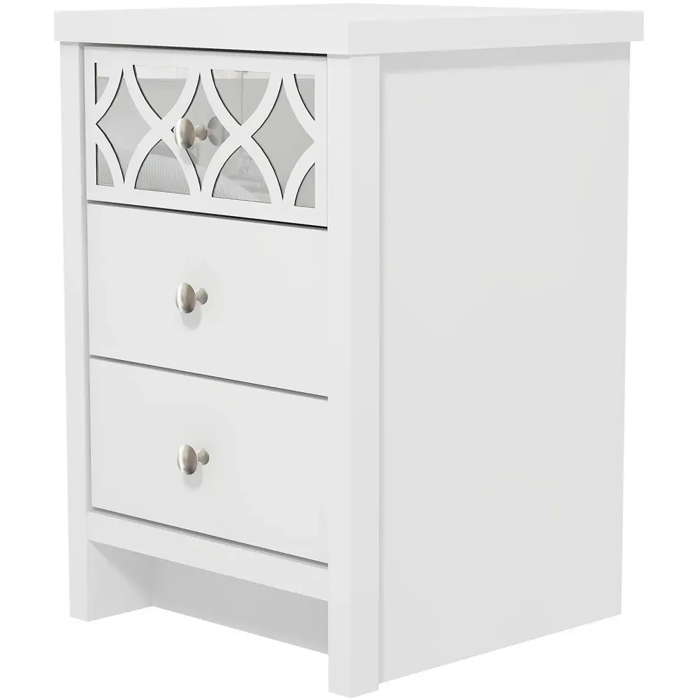 Arianna 3 Drawer Bedside Table - White
