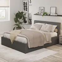 Ascot Double Ottoman Bed with Storage - Grey