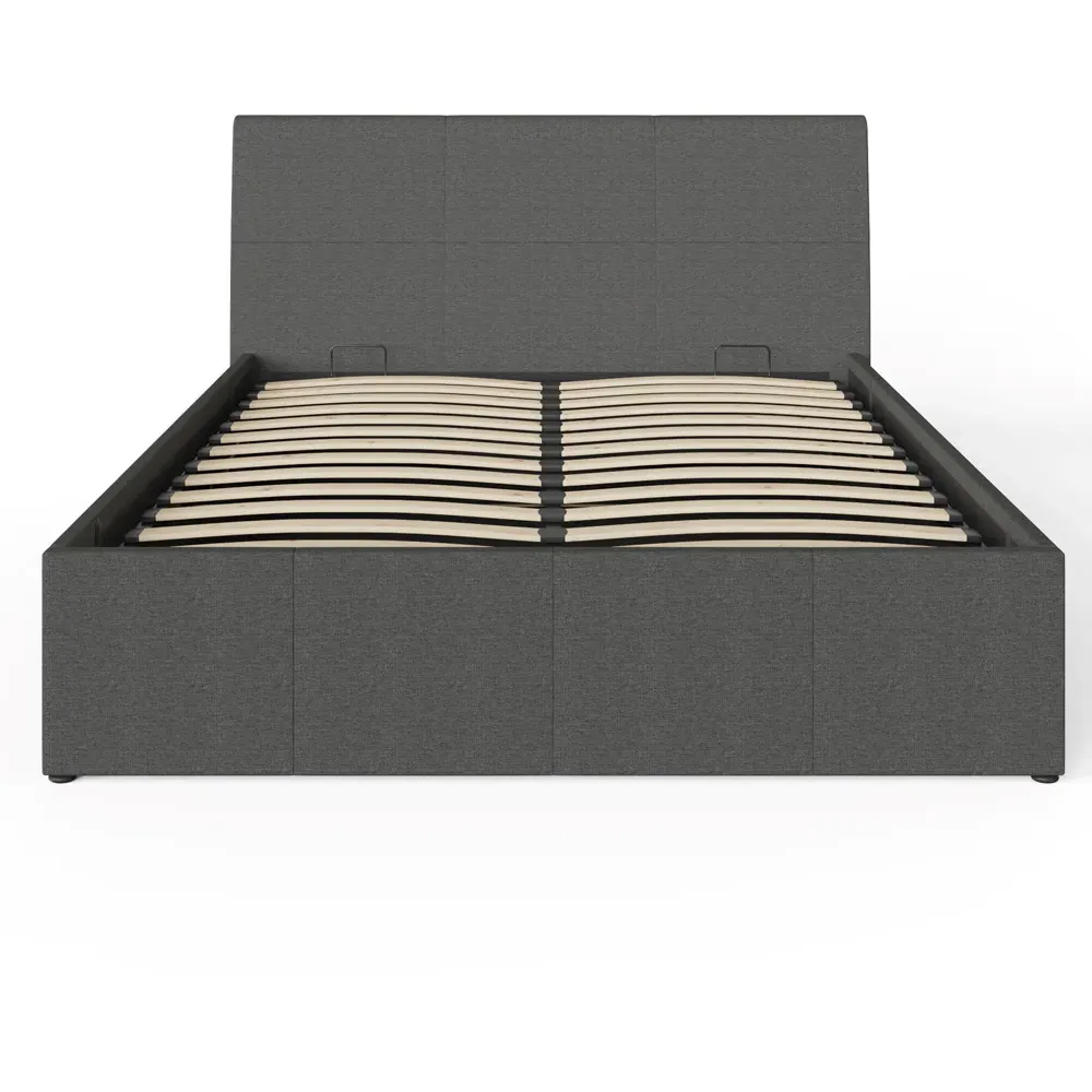 Ascot King Size Ottoman Bed with Storage - Grey
