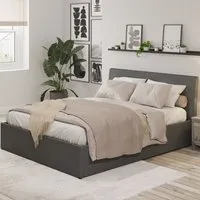 Ascot King Size Ottoman Bed with Storage - Grey