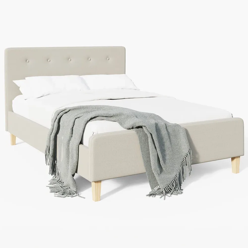 Ashbourne Double Bed Frame - Cream