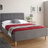 Ashbourne Double Bed Frame - Grey, Hopsack