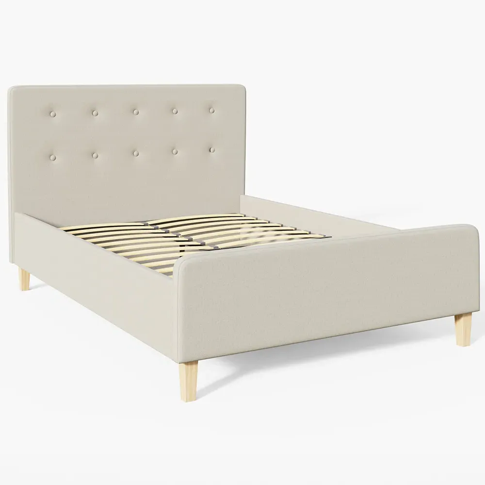 Ashbourne Double Ottoman Bed with Storage - Cream