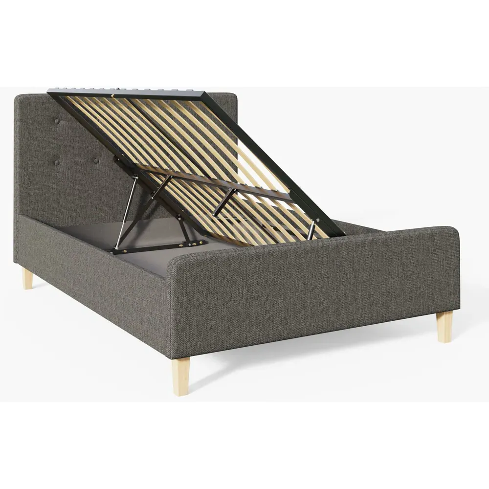 Ashbourne Double Ottoman Bed with Storage - Dark Grey