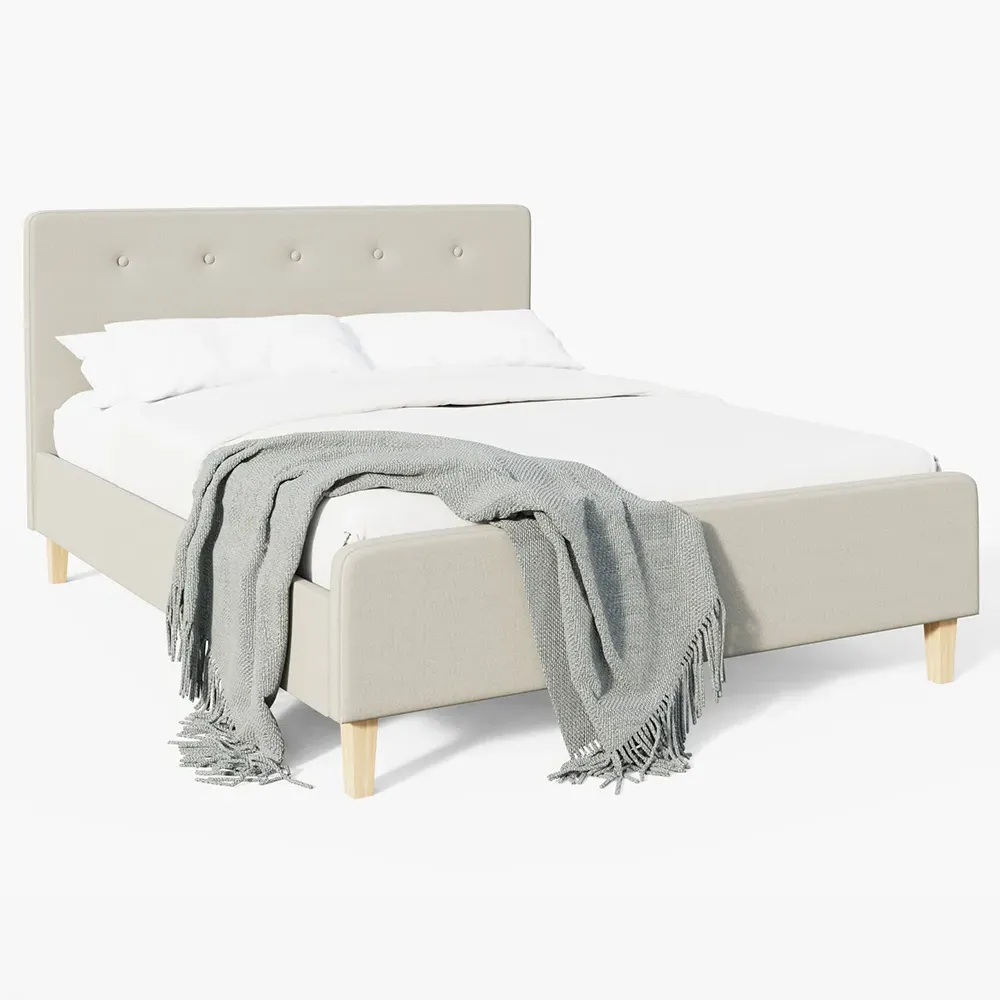Ashbourne King Size Bed Frame - Cream