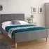Ashbourne King Size Bed Frame - Grey, Hopsack